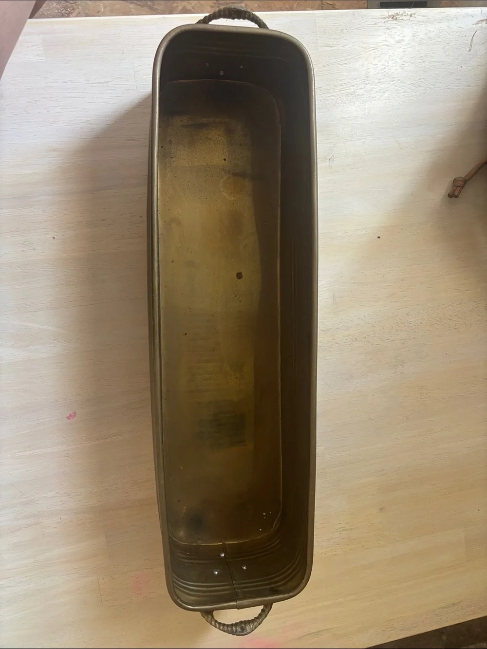 Decorative Long Metal Tray in Brass Finish - Home Bath